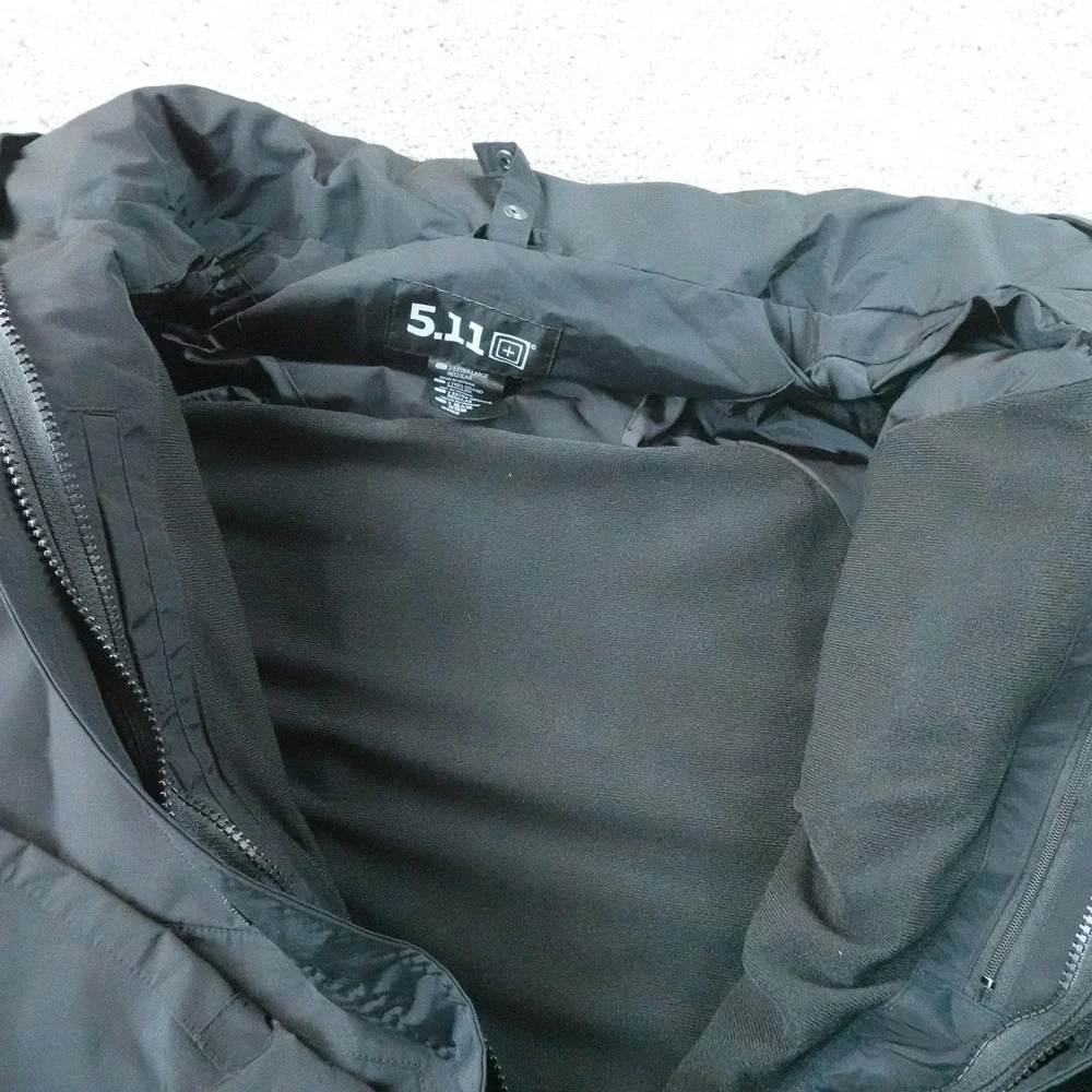 NEW 5.11 Tactical Jacket Mens 2XL Black Valiant Duty Waterproof Rain Coat Shell